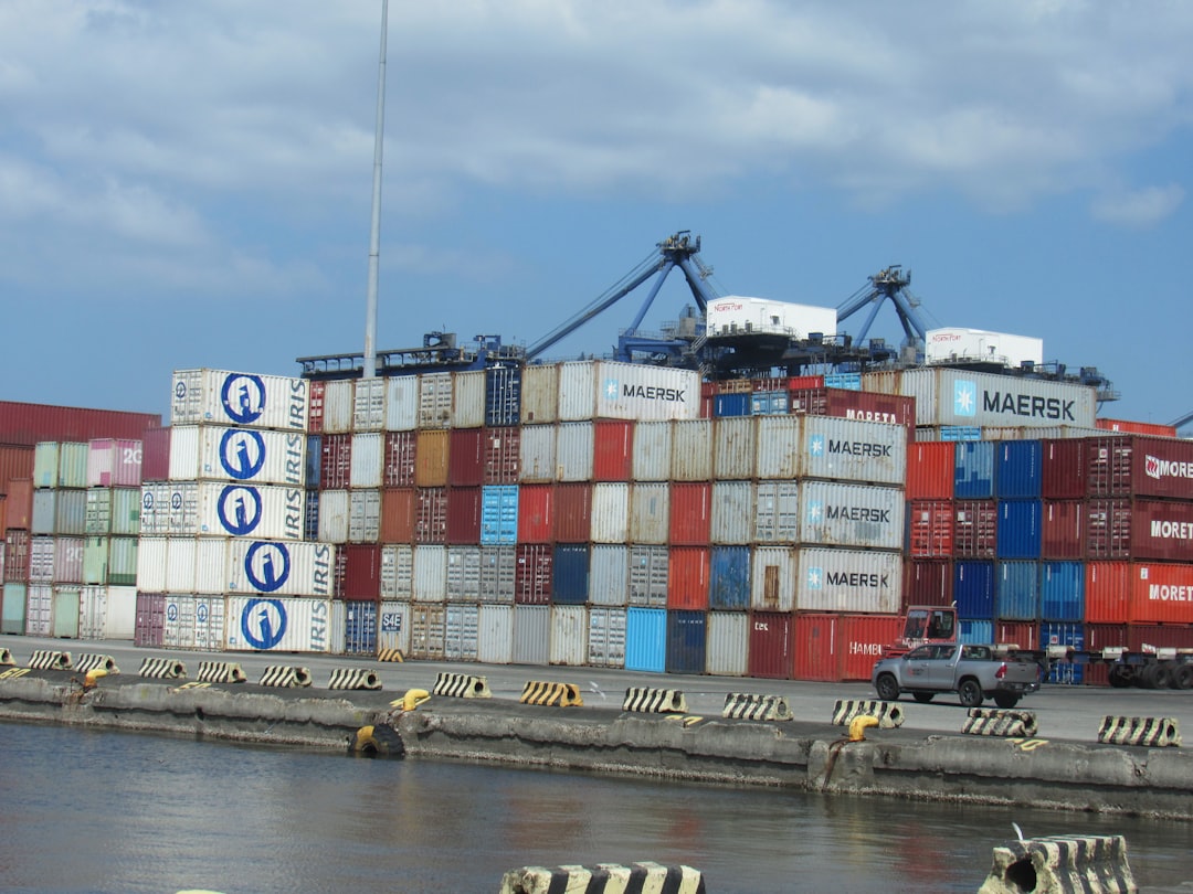 Stacked export containers ready to ship smart pet products from China